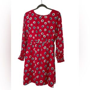 J Crew pink floral long sleeve dress, size 6